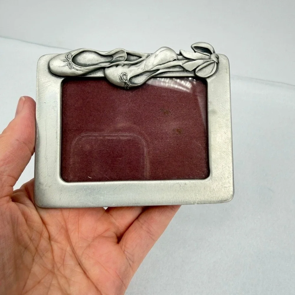 Seagull Brand VTG Fine Pewter Ballet Slipper Picture Frame Ballet Core Gift 1985